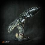 Detailed alien creature sculpture on display