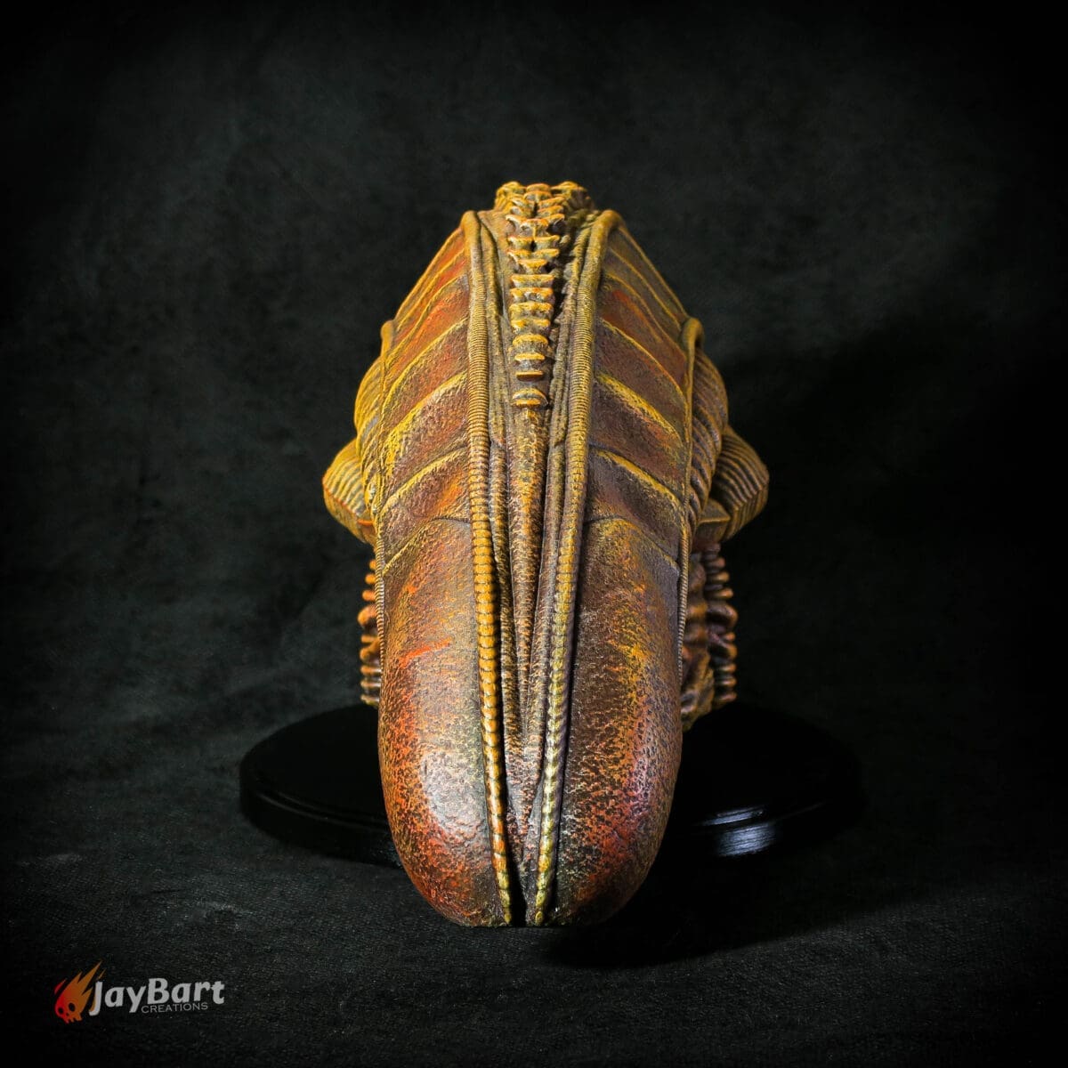 Detailed alien mask on black background