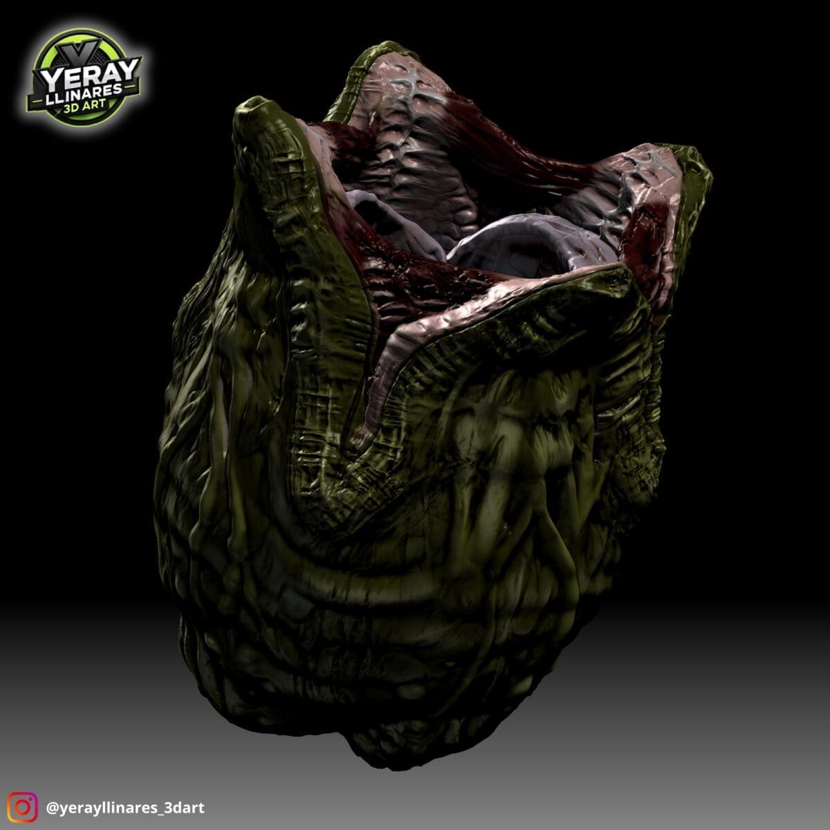 Realistic 3D rendering of an alien plant-like creature.