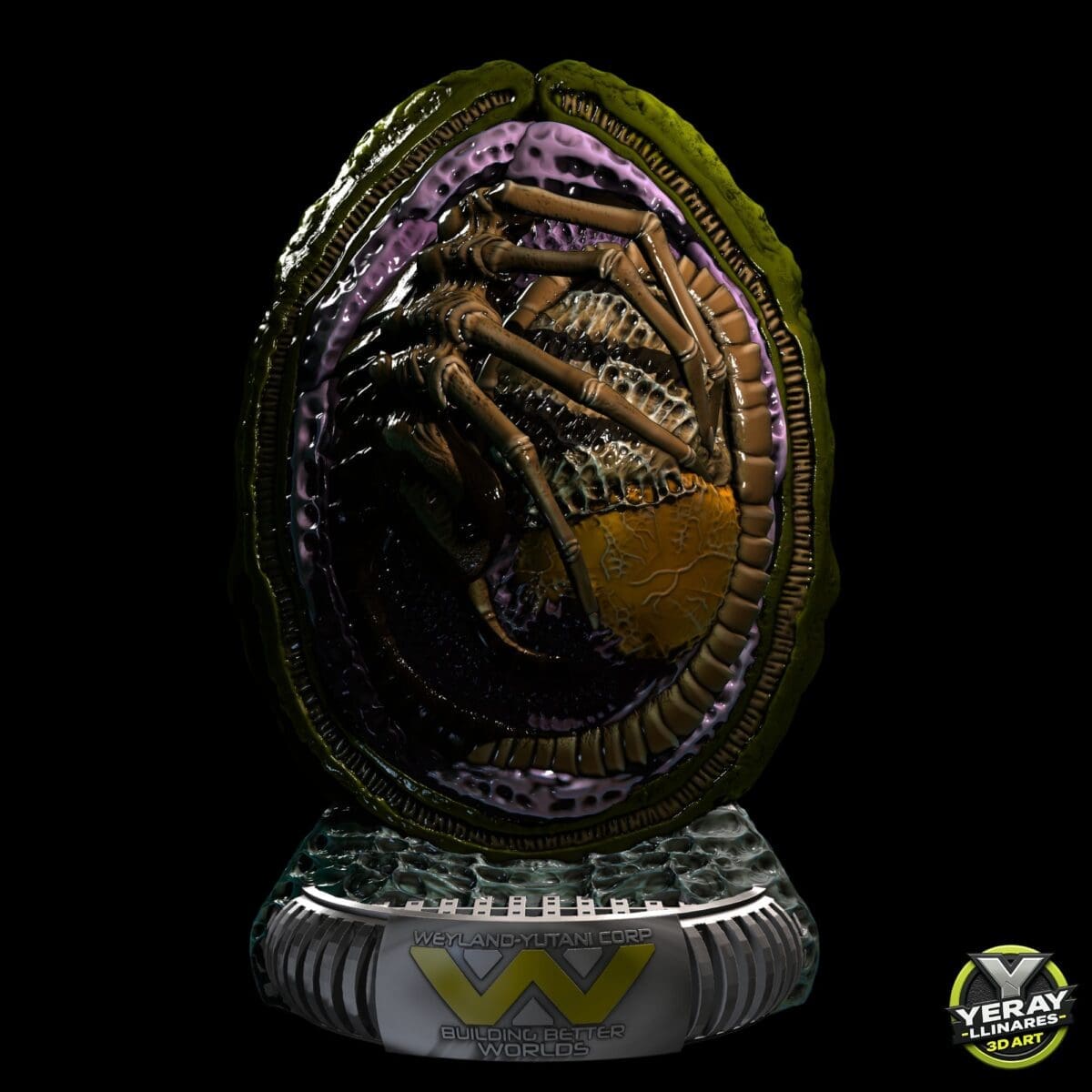 Weyland-Yutani Corp alien egg model on display