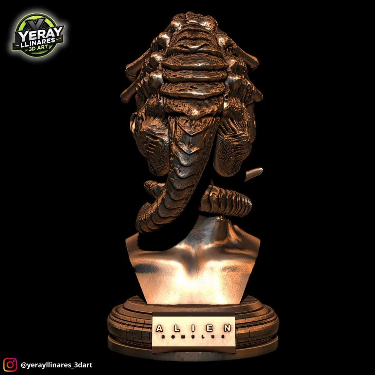 3D sculpture of an alien's face-hugger creature.