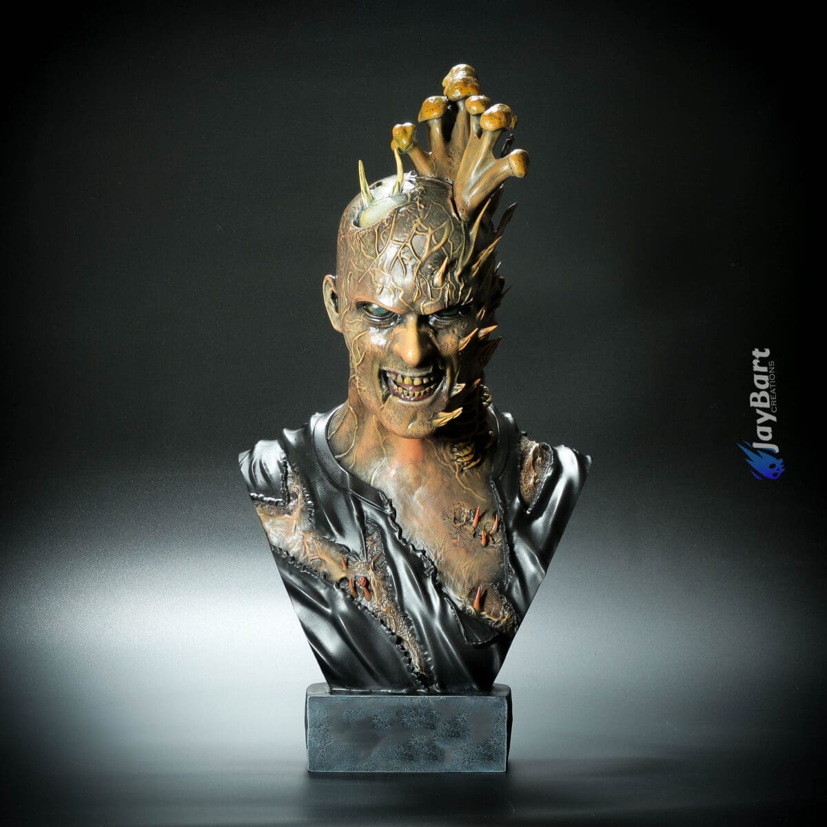 Intricate fantasy sculpture with surreal details.