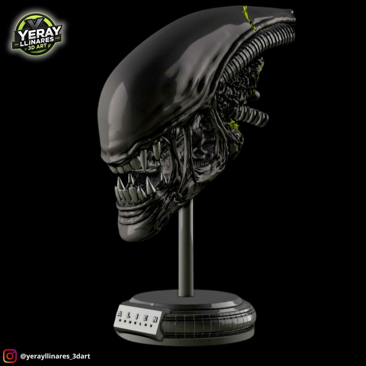 3D alien creature model with detailed textures.