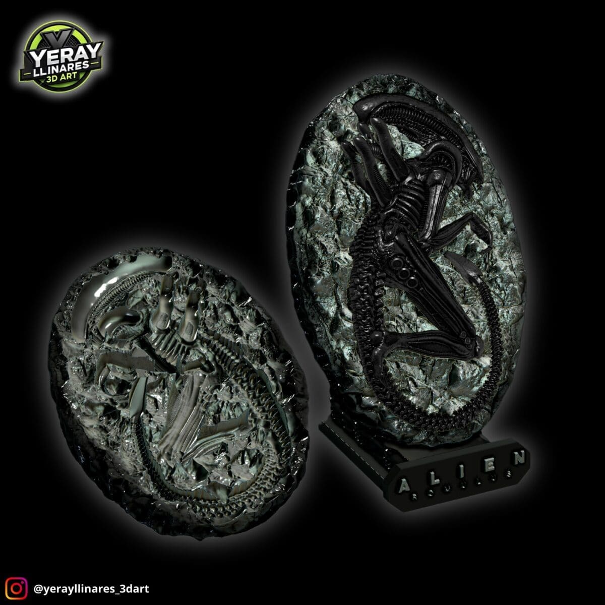 3D Alien sculptures by Yeray Llinares