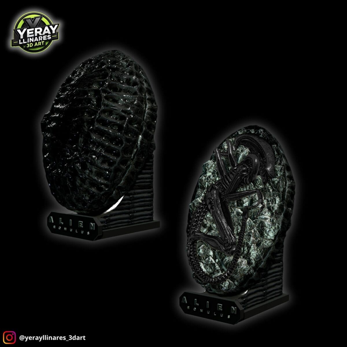 3D alien sculptures from Yeray Llinares