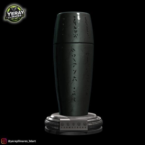 3D model of black alien artifact