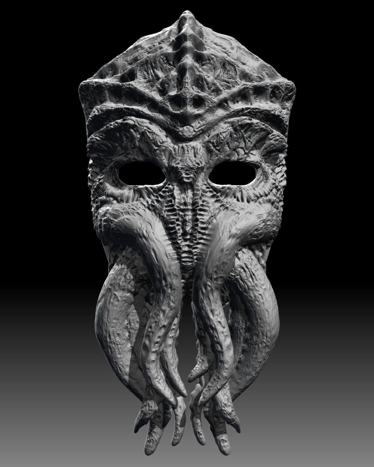 Detailed tentacle mask with textured design
