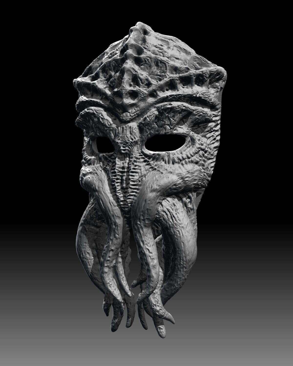 Detailed Cthulhu-inspired mask with tentacles