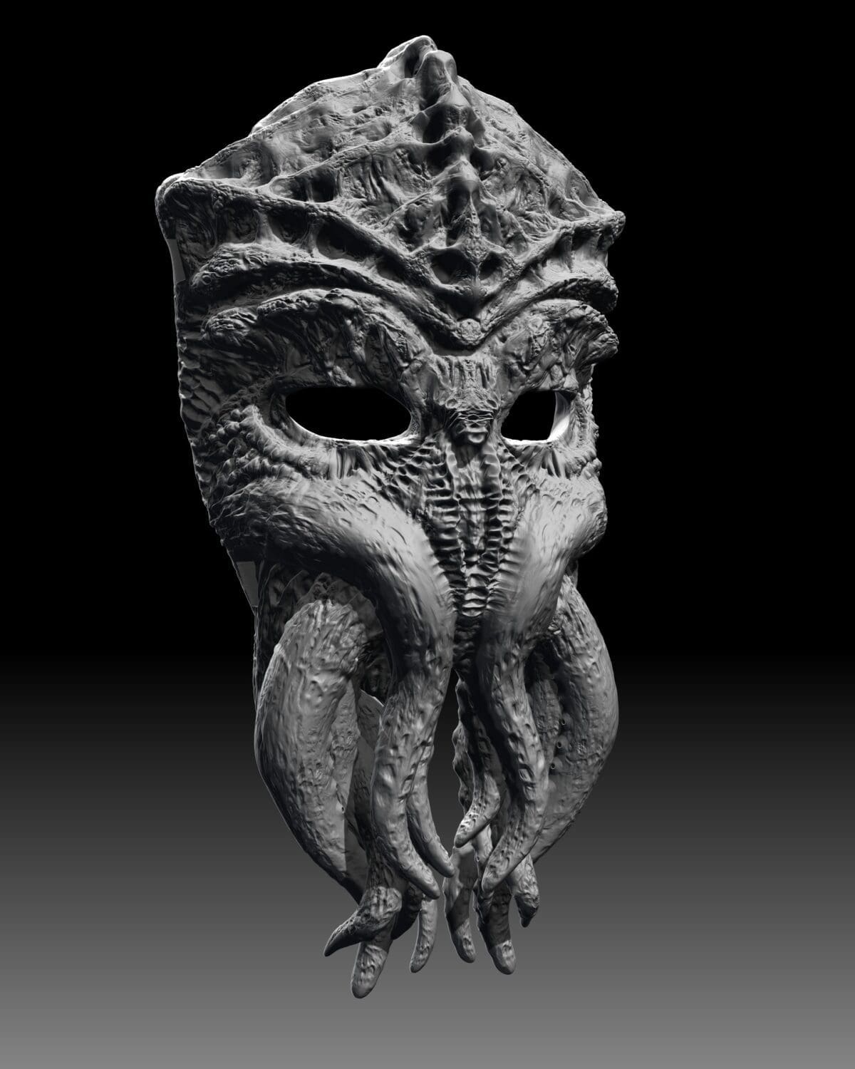 Octopus-themed mask with eye holes.