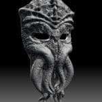 Octopus-themed mask with eye holes.