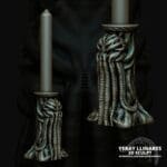 Intricate candle holders with organic tentacle designs