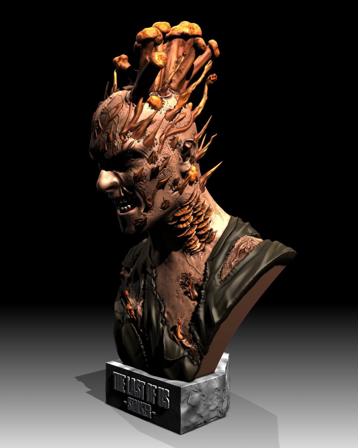 The Last of Us creature sculpture bust.